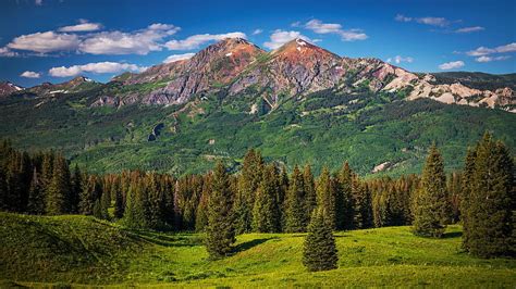 Paramount Mountain, maybe not. Colorado, peaks, landscape, clouds, trees, sky, forest, usa HD ...