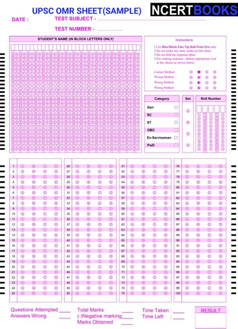 Sample Of Omr Sheet | Images and Photos finder