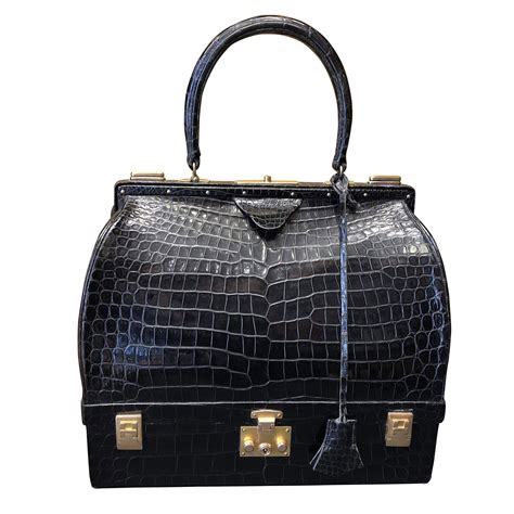 Hermes Black crocodile leather Bag | The Chic Selection