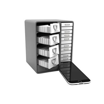 3d Cartoon Phone With Filing Cabinet Business Data, Cartoon, Business, Concept PNG Transparent ...