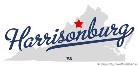 Map of Harrisonburg, VA, Virginia