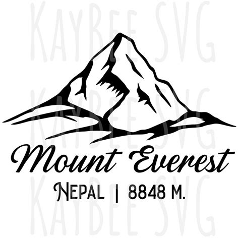 Mount Everest SVG PNG JPG Clipart Digital Cut File Download for Cricut ...