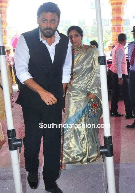 Venkatesh with wife Neeraja at Keshav Reddy's wedding – South India Fashion