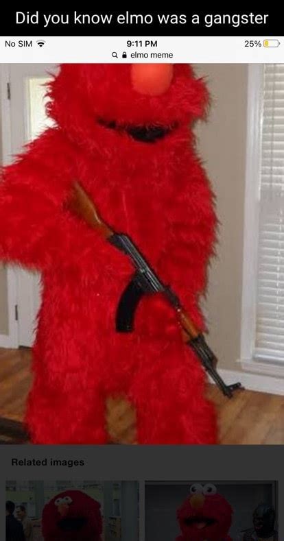 Did you know elmo was a gangster Q @ elmo meme - iFunny