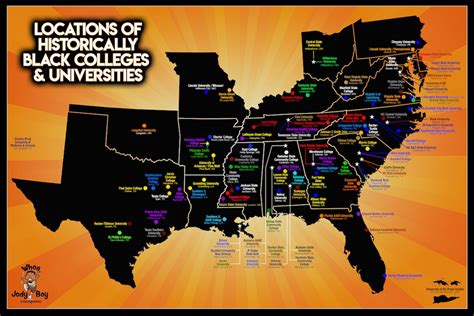 HBCU Locations 24x36 Map - Etsy