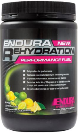 Endura Sports Nutrition Rehydration Performance Fuel 800g Lemon Lime - Discount Vitamins Express