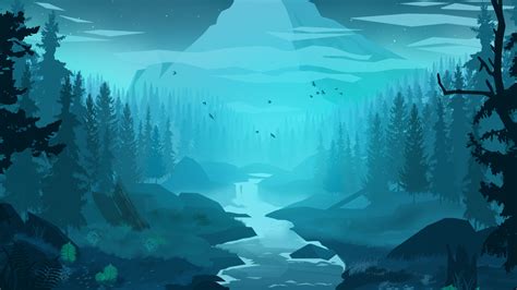 1366x768 Blue Forest Minimal 4k Laptop HD ,HD 4k Wallpapers,Images,Backgrounds,Photos and Pictures