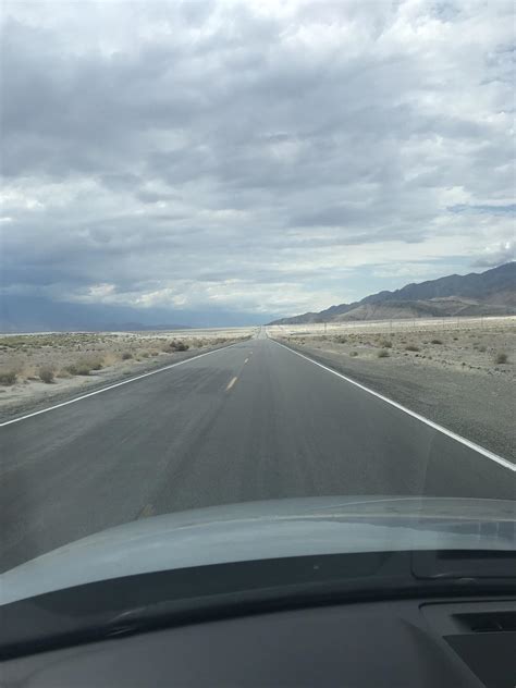 Long straight desert road in Nevada. : Outdoors