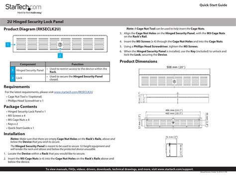 STARTECH.COM RKSECLK2U QUICK START MANUAL Pdf Download | ManualsLib