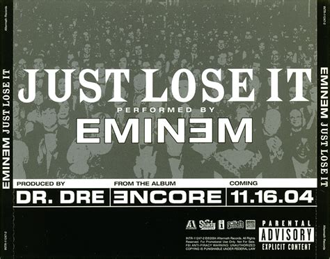 Promo, Import, Retail CD Singles & Albums: Eminem - Just Lose It ...