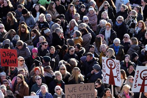 Women, including prime minister, go on strike in Iceland for equal pay