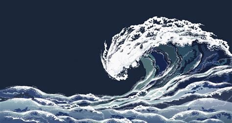 Blue japanese wave wallpaper mural - Feathr™ Official Site