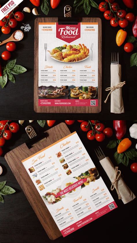 Simple Restaurant Food Menu Flyer Template PSD | PSDFreebies.com