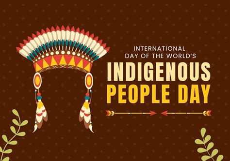 Worlds Indigenous Peoples Day on August 9 Hand Drawn Cartoon Flat Illustration to Raise ...