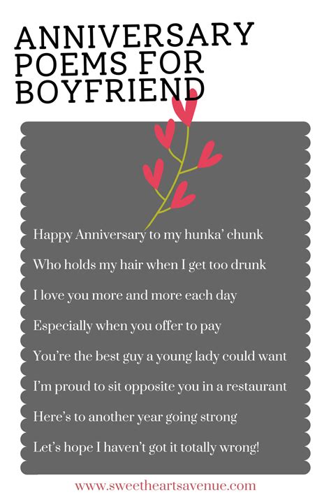 Short and Funny Anniversary Poems for Boyfriend in 2021 | Anniversary poems, Poems for your ...