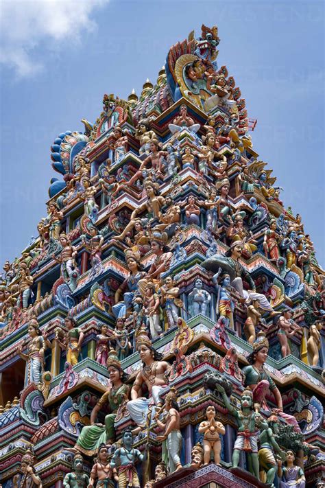 The highly decorative Gopuram (entrance tower) to Sri Srinivasa Perumal ...