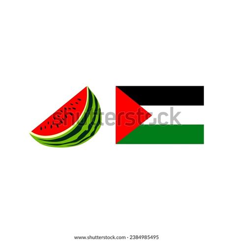 Watermelon Palestine Flag Watermelon Became Symbol Stock Vector (Royalty Free) 2384985495 ...