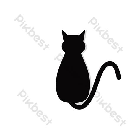 Drawing Black Cat Back View PNG Images | PSD Free Download - Pikbest