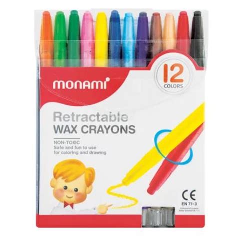 Monami Rectractable Wax Crayons 12Pc | West Pack Lifestyle