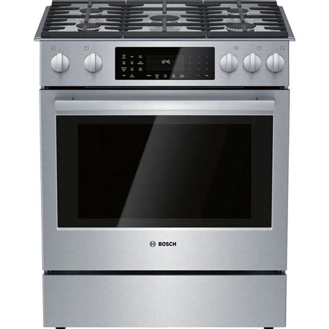 Bosch HDI8056U 800 Series 30 in. 4.6 cu. ft. Slide-In Dual Fuel Range ...