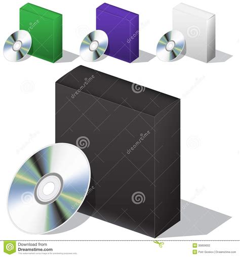 Box for DVD with a disk stock vector. Illustration of music - 35859002