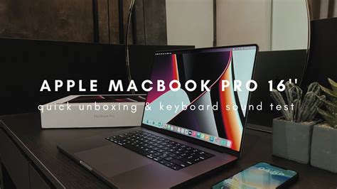 macbook pro 16" 💻 unboxing space grey m2 pro 🖱️ | keyboard sound test ...