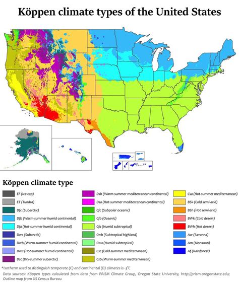 Climate map of the United States of America : r/MapPorn