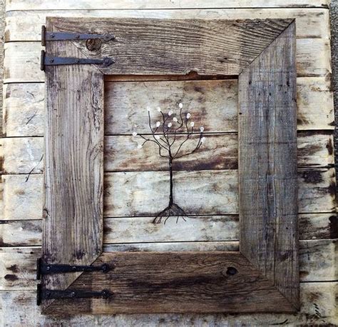 Rustic Barn Wood Frame with Vintage Rustic Hinges | Menas Rustic Decor & Country Living | Flick ...