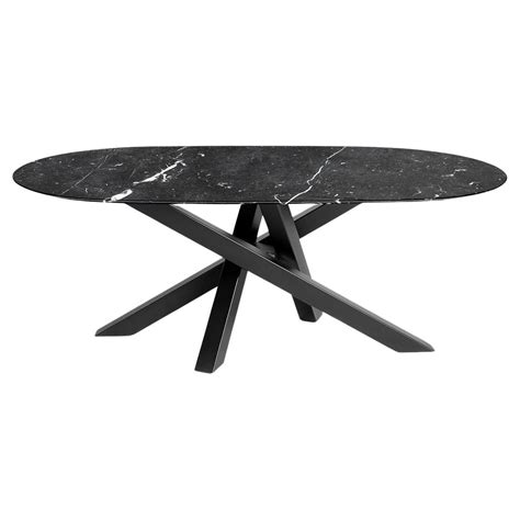 Black Marquina Marble Dining Table, Italy, 1970s at 1stDibs