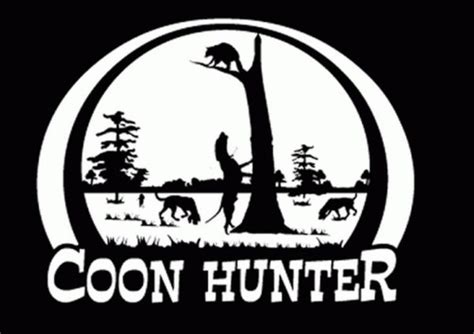 Coon Hunter Scene Hunting Vinyl Decal Stickers