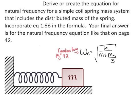 Solved Derive or create the equation for natural frequency | Chegg.com