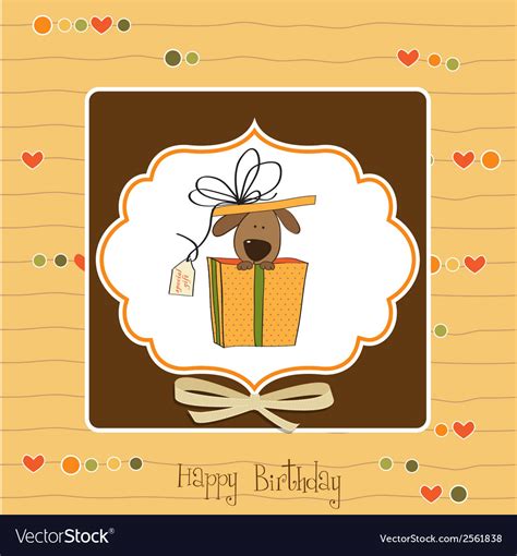 Funny birthday card with dog Royalty Free Vector Image