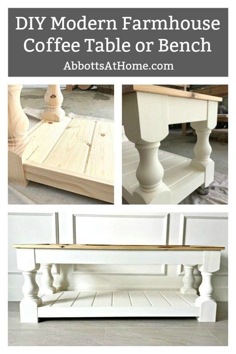 DIY Modern Farmhouse Bench or Coffee Table | Modern farmhouse coffee table, Modern farmhouse diy ...