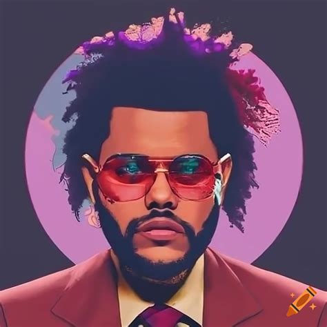 Colorful image of the weeknd on Craiyon