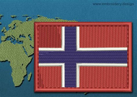 Design embroidery Flag of Norway Rectangle with Colour Trim by ...