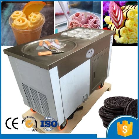 110V/220V customized fry ice cream roll machine for sale, fried ice ...