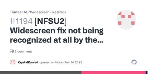 [NFSU2] Widescreen fix not being recognized at all by the game on Windows 11 · Issue #1194 ...