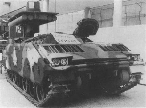 Fairly rare picture of the mockup of an M2 Bradley-based LOSAT launch ...