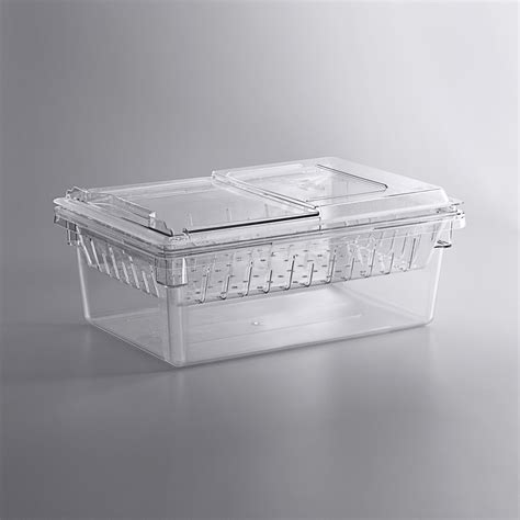 Cambro Food Storage Box & Colander w/ Sliding Lid - 26" x 18" x 9"