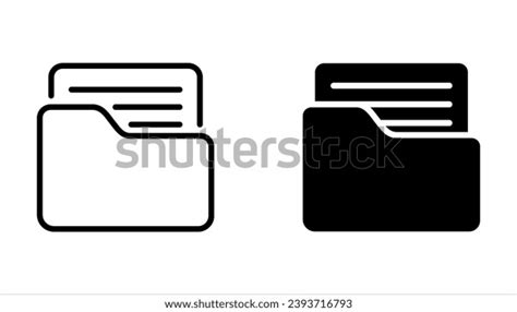 Flat Folder Icon Set On White Stock Vector (Royalty Free) 2393716793 ...