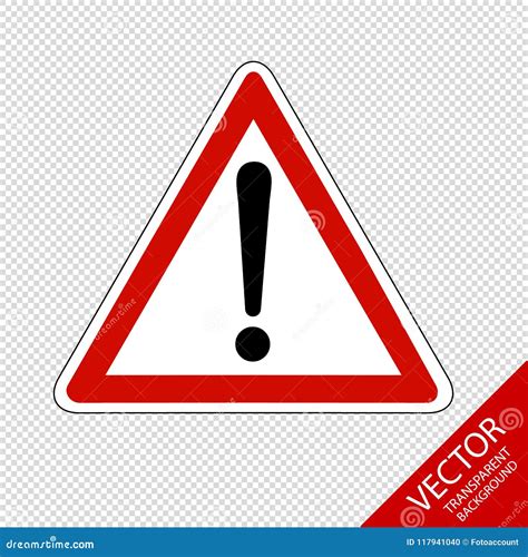 Warning Caution Sign - Vector Illustration - Isolated on Transparent Background Stock Vector ...