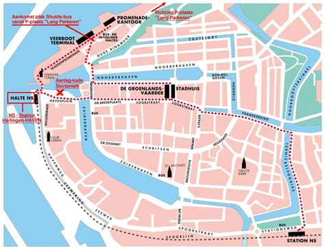 Recente plattegrond van Harlingen. City map of Harlingen, the Netherlands.