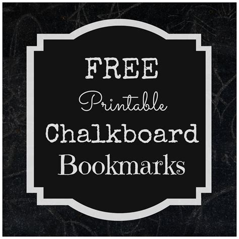 Couches and Cupcakes: Free Printable Chalkboard Bookmarks