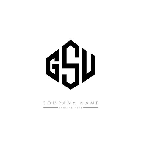 GSU letter logo design with polygon shape. GSU polygon and cube shape logo design. GSU hexagon ...