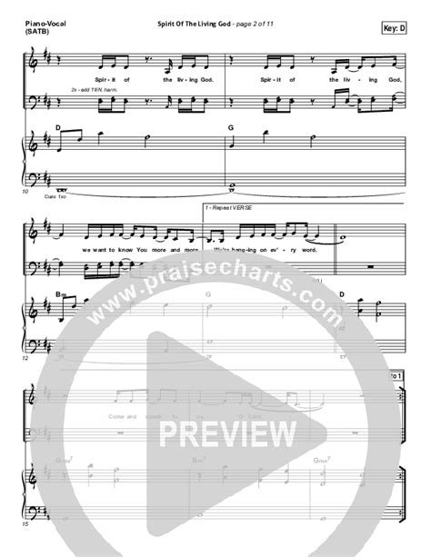 Spirit Of The Living God Sheet Music PDF (Vertical Worship) - PraiseCharts