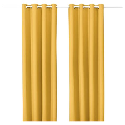 MAJGULL Rideaux occultant, 2 pièces, avec oeillets jaune jaune - IKEA