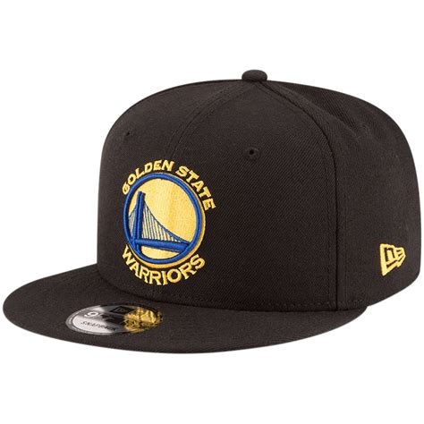 Men's Golden State Warriors New Era Black Official Team Color 9FIFTY Adjustable Snapback Hat