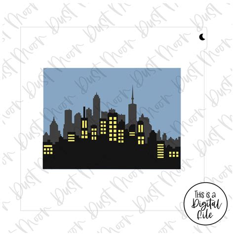 DIGITAL SVG 3part City Skyline Landscape for Mylar/plastic Cookie ...