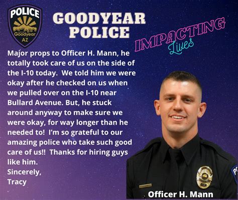 Goodyear Police Dept on Twitter: "Thank you Officer Mann for your ...