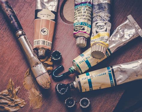 paint tubes, paint brush, paint, brush, painting, hobby, creative ...